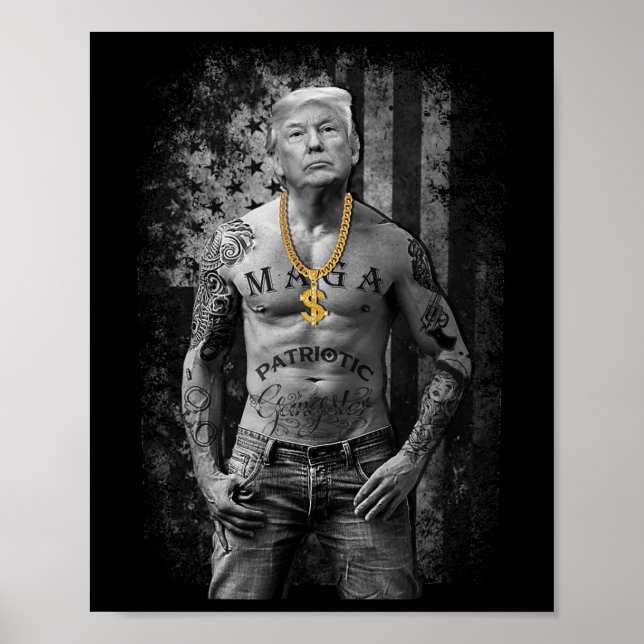 Trump Patriotic Gangster - Antiliberaler Republika Poster (Vorne)
