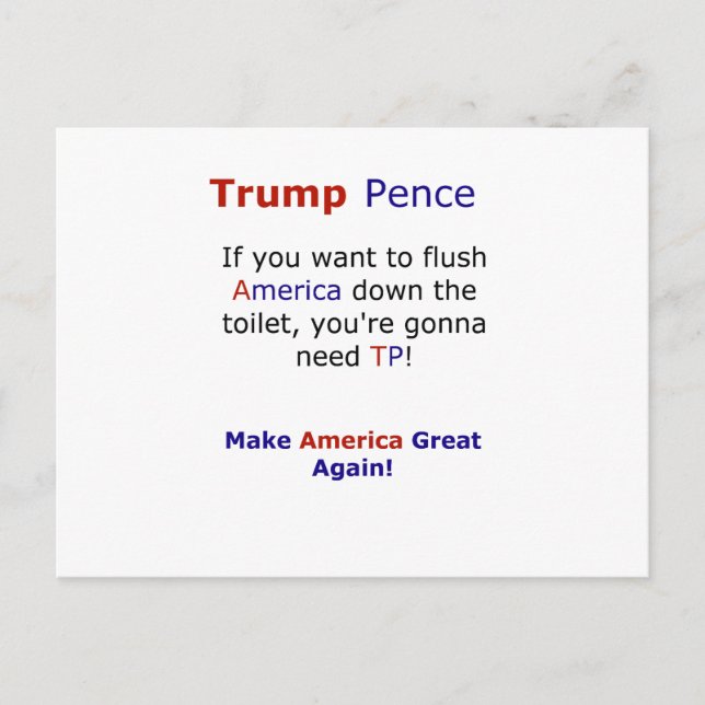 Trump Pence Funny Meme Wahl 2016 Postkarte (Vorderseite)