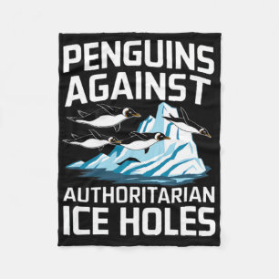 Trump-Pinguine gegen autoritäre Eislöcher-Sta Fleecedecke