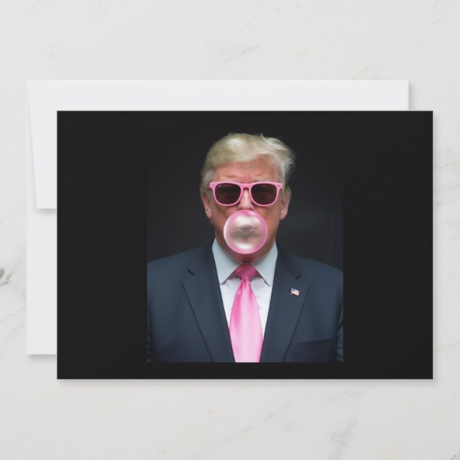 Trump Pink Bubble Gum Präsident 47 USA Einladung (Vorderseite)