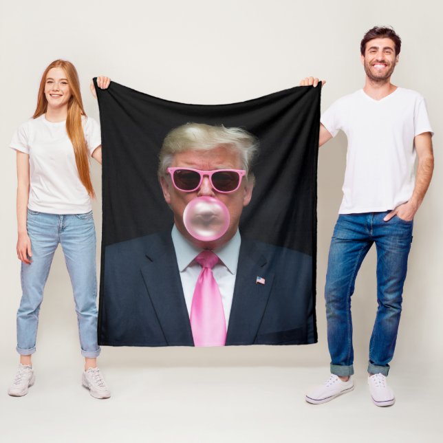 Trump Pink Bubble Gum Präsident 47 USA Fleecedecke (Beispiel)