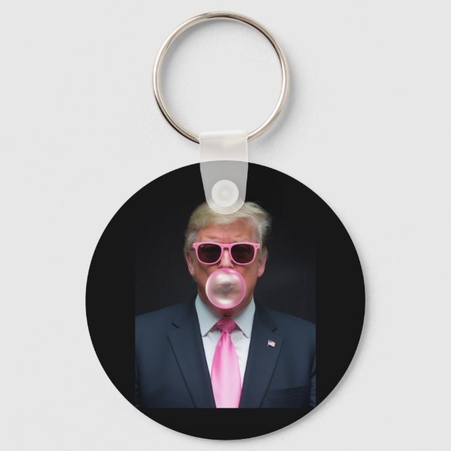 Trump Pink Bubble Gum Präsident 47 USA Schlüsselanhänger (Vorderseite)