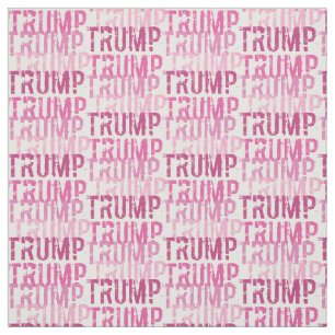 Trump Pink Typografie Fabric Stoff