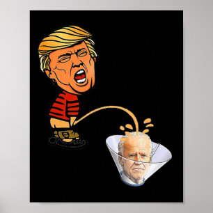 Trump pisst auf Biden Poster