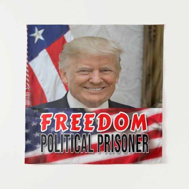 Trump Politischer Gefangener Wandteppich (Vorderseite)