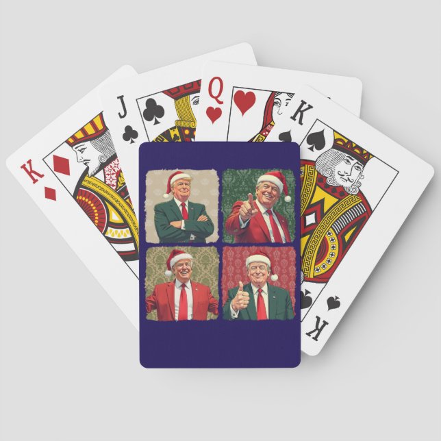 Trump Pop Art Christmas Playing Cards MAGA Spielkarten (Rückseite)