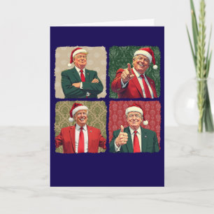 Trump Pop Art Weihnachtskarte mit persönlicher Nac Karte