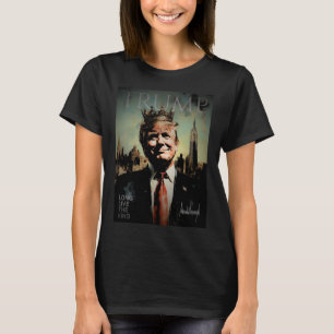 Trump-Porträt-Signatur Lang lebe der König Vintag T-Shirt