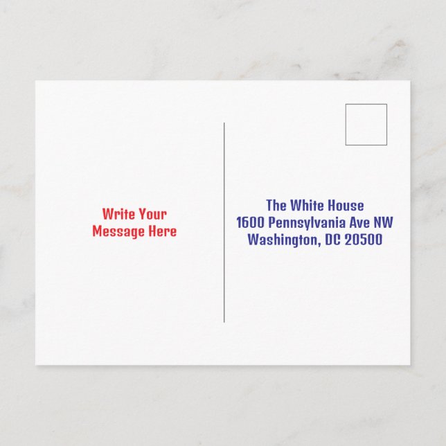Trump Postcard im Weißen Haus Postkarte (Rückseite)