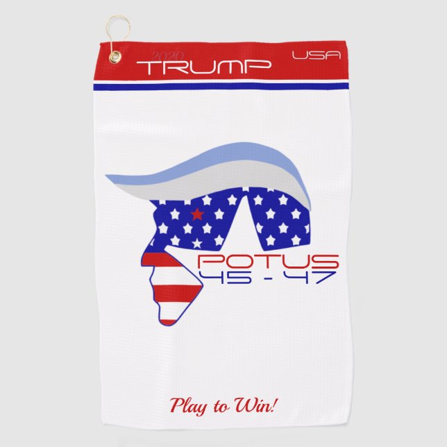 TRUMP POTUS 45-47 Golf Towel Golfhandtuch (Vorderseite)