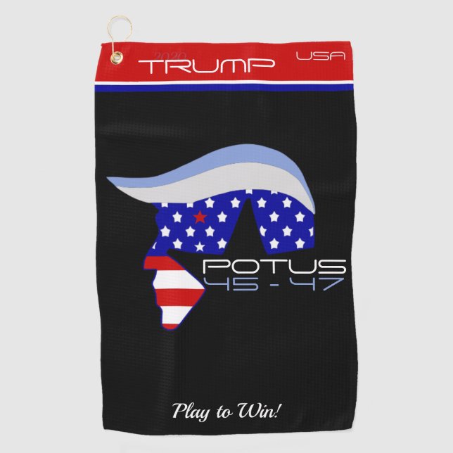 TRUMP POTUS 45-47 Golf Towel Golfhandtuch (Vorderseite)