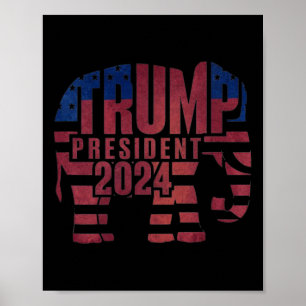 Trump Präsident 2024 Elefant Republikaner Poster