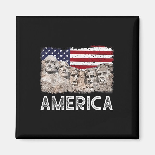 Trump Präsident 45. Rushmore - Amerikanische Flagg Magnet (Vorne)