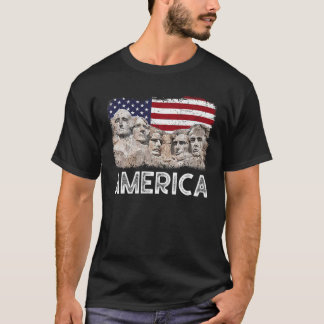 Trump Präsident 45. Rushmore - Amerikanische Flagg T-Shirt