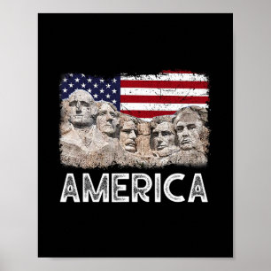 Trump Präsident 45. Rushmore Berg Amerikanische Fl Poster