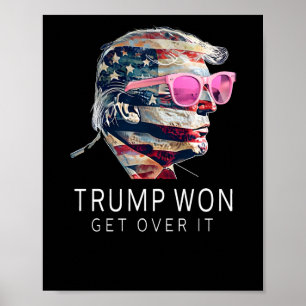 Trump-Präsident Funny Pink mit amerikanischer Flag Poster