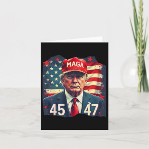 Trump-Präsident mit der Fahne von 45-47 Mega Us Karte