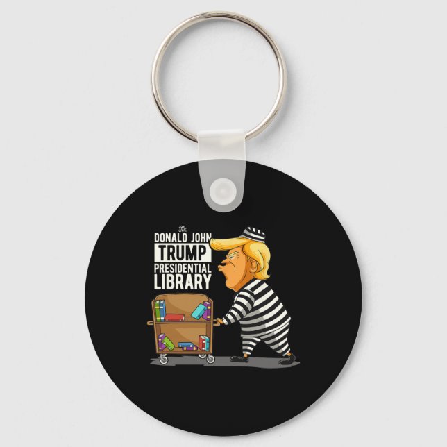 Trump Präsidentenbibliothek Funny Anti Trump Schlüsselanhänger (Vorderseite)