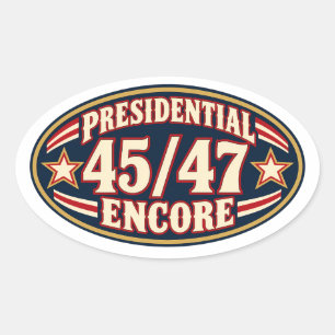 Trump Präsidial Encore 45 47 Oval Aufkleber