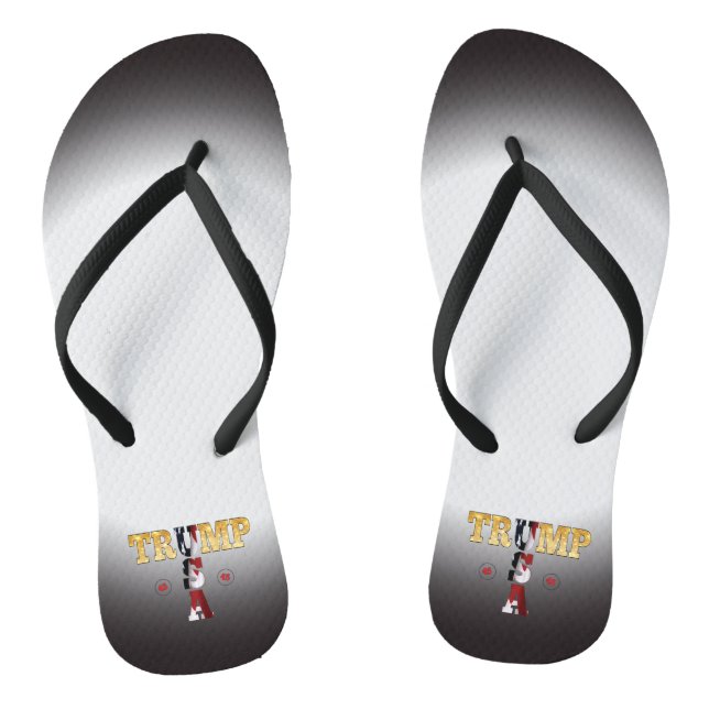 Trump Presidential 💪 Gold USA Flip Flops (Fußbett)