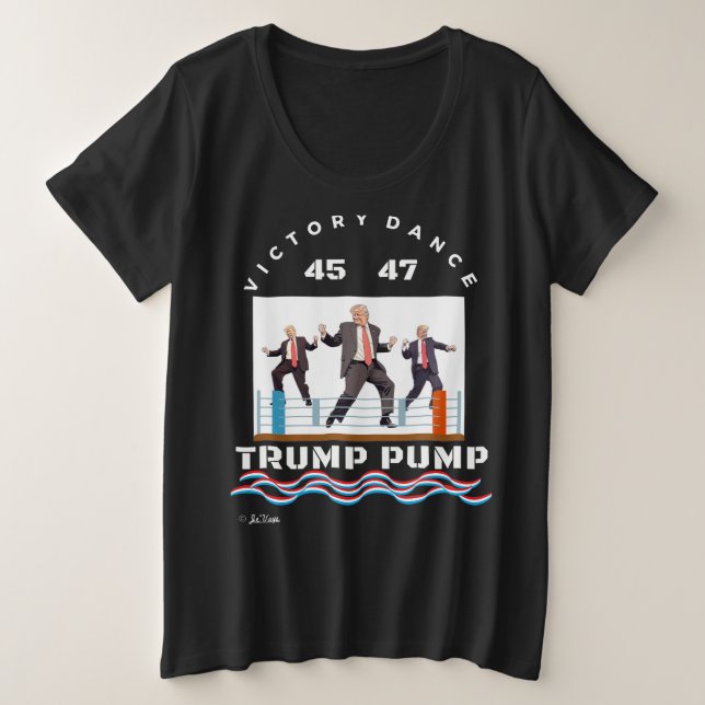 Trump Pump Victory Dance Black T - Shirt (Design vorne)