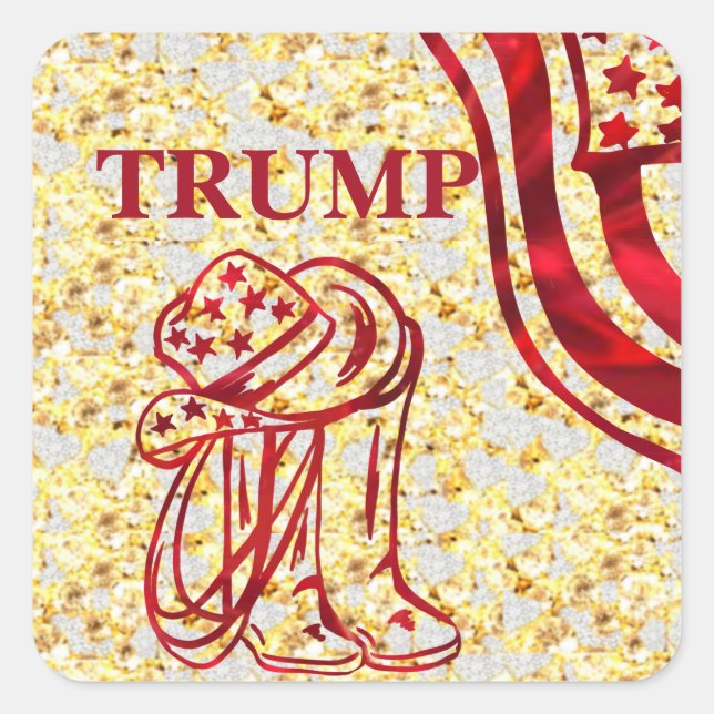 TRUMP QUADRATISCHER AUFKLEBER (Vorderseite)