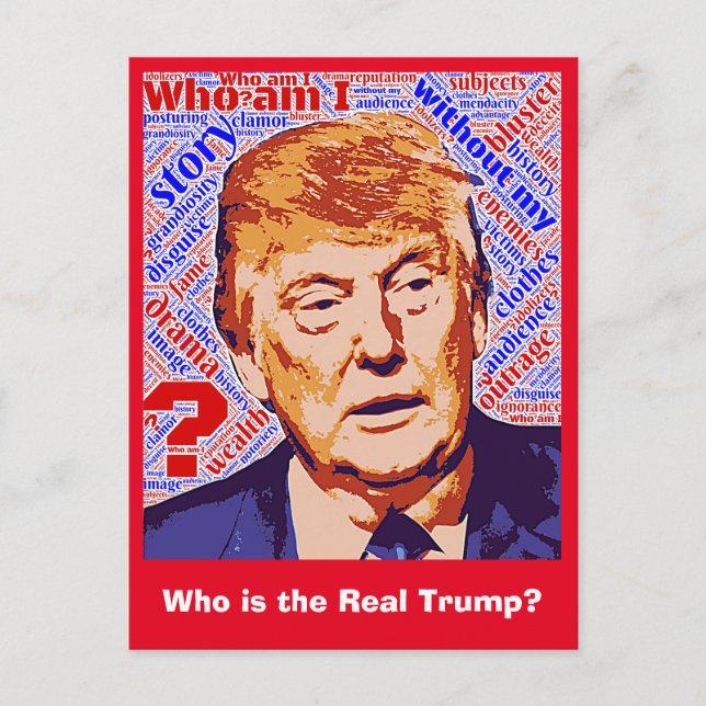 Trump Qui Suis-Je Vraiment Carte postale (Devant)