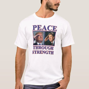 Trump Reagan Frieden durch Stärke T-Shirt