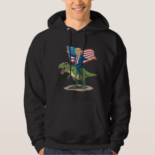 Trump reitet auf Dinosaurier T Rex USA Amerikanisc Hoodie
