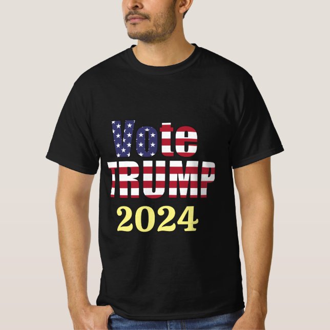 TRUMP REPUBLIKANISCHER PRÄSIDENT 2024 GREAT USA T-Shirt (Vorderseite)