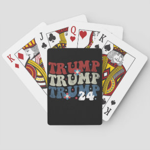 Trump Retro Groovy Blume 24 Wahlen 2024 Spielkarten