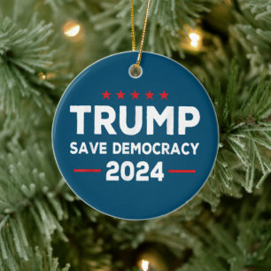 Trump Rettete Demokratie Trump 2024 Keramik Ornament