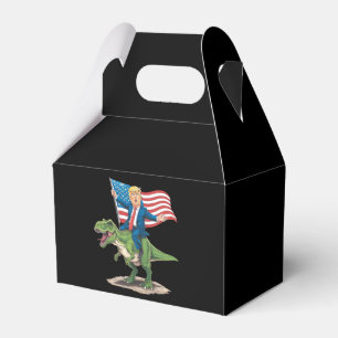 Trump Riding Dinosaur T Rex US-amerikanische Flagg Geschenkschachtel