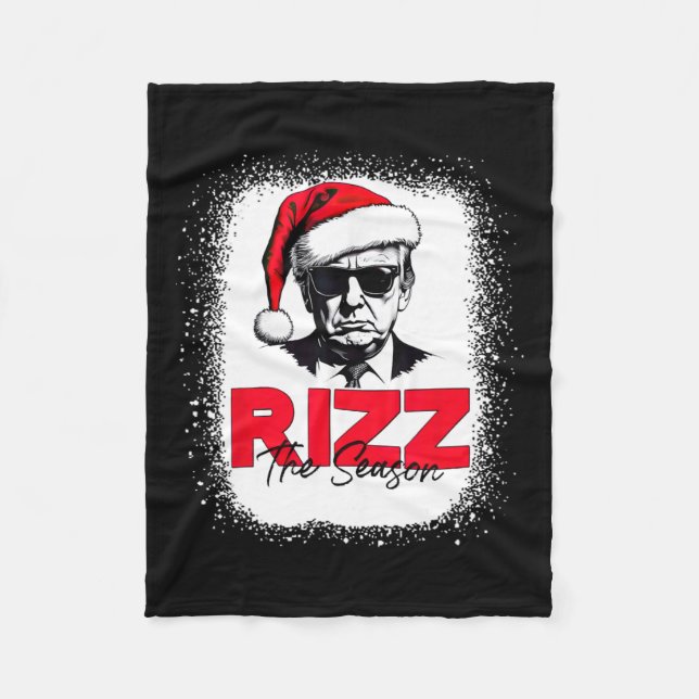Trump Rizz Die Jahreszeit Weihnachten Funny Donald Fleecedecke (Vorderseite)