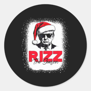 Trump Rizz Die Jahreszeit Weihnachten Funny Donald Runder Aufkleber