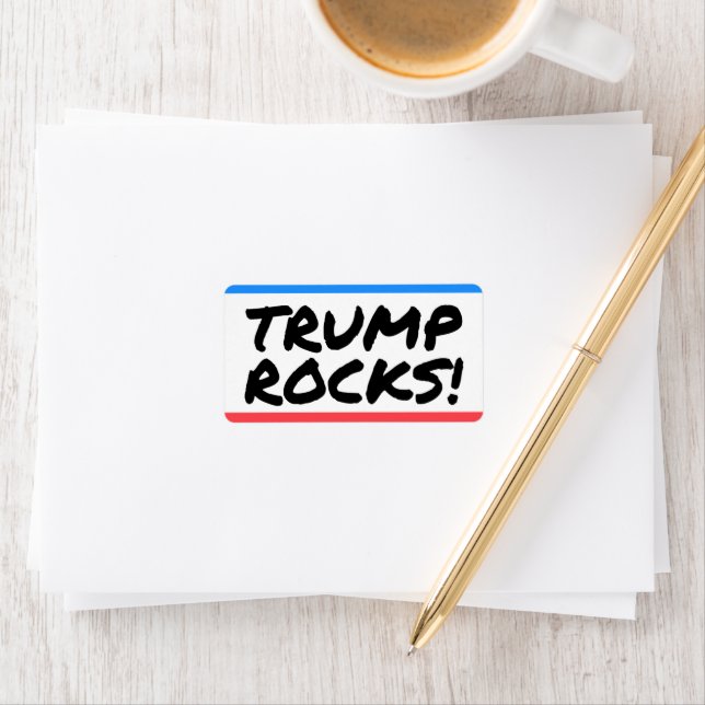 TRUMP ROCKS Rücksendeadresse Aufkleber Deko Adressaufkleber (Insitu)