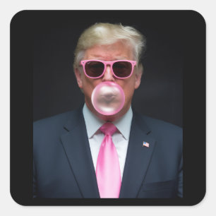 Trump Rosa Kaugummi Präsident 47 USA Quadratischer Aufkleber
