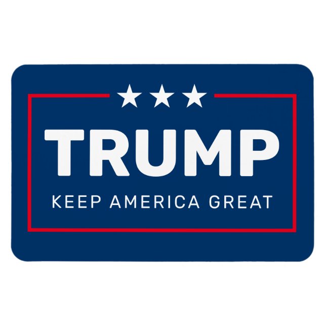Trump - Rot-Weiß-Blau - Amerika groß Behalten Magnet (Horizontal)