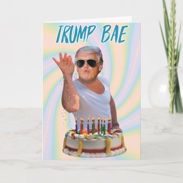 Trump Salt Bae Birthday Funny Paper Card Karte (Vorderseite)