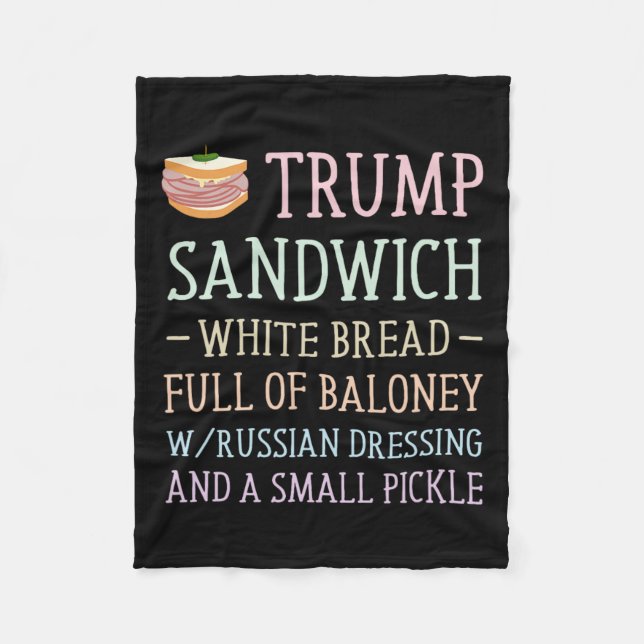 Trump Sandwich Sign Funny Fleecedecke (Vorderseite)