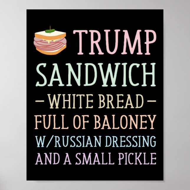 Trump Sandwich Sign Funny Poster (Vorne)
