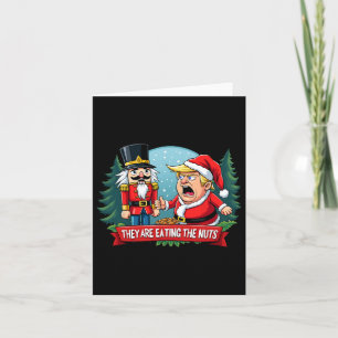 Trump Santa Claus mit Nutcracker essen sie Karte
