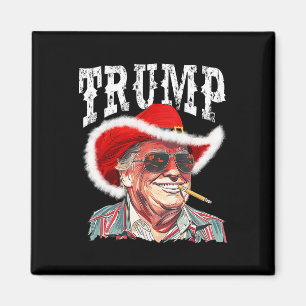 Trump Santa Cowboy Hat Christmas Texas Western Wie Magnet