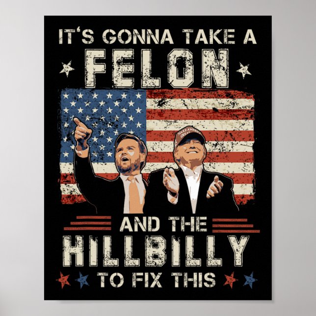 Trump schwindet auf seine Konna und holprig Poster (Vorne)