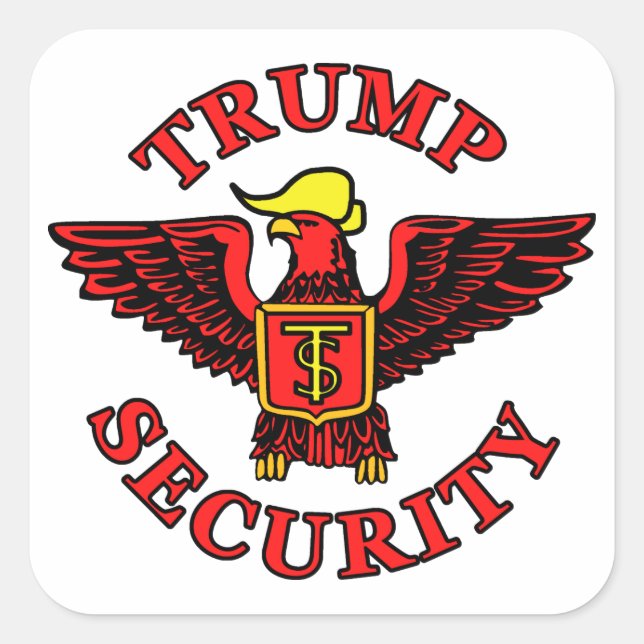 Trump Security Quadratischer Aufkleber (Vorderseite)