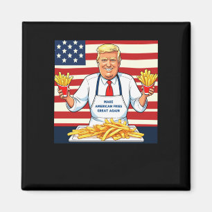Trump Serving Mcdonalds Fries Magnet