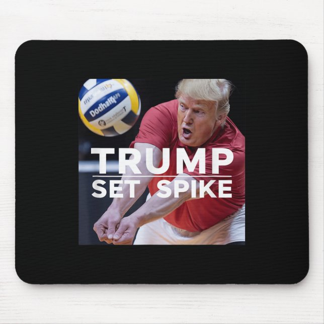 Trump Set Spike Funny Political Volleyball Player Mousepad (Vorne)