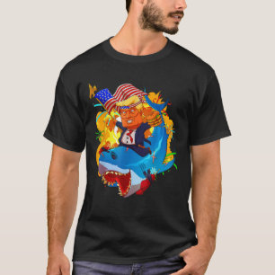 Trump Shark Patriotic Unique 4. Juli Amerikaner T-Shirt