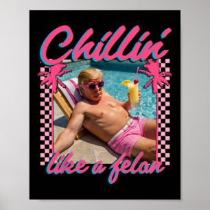 Trump Shirt Funny Chillin wie ein Felon Trump 2024 Poster