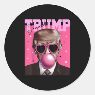 Trump Shirt für Kinder Männer Frauen Donald Trump  Runder Aufkleber